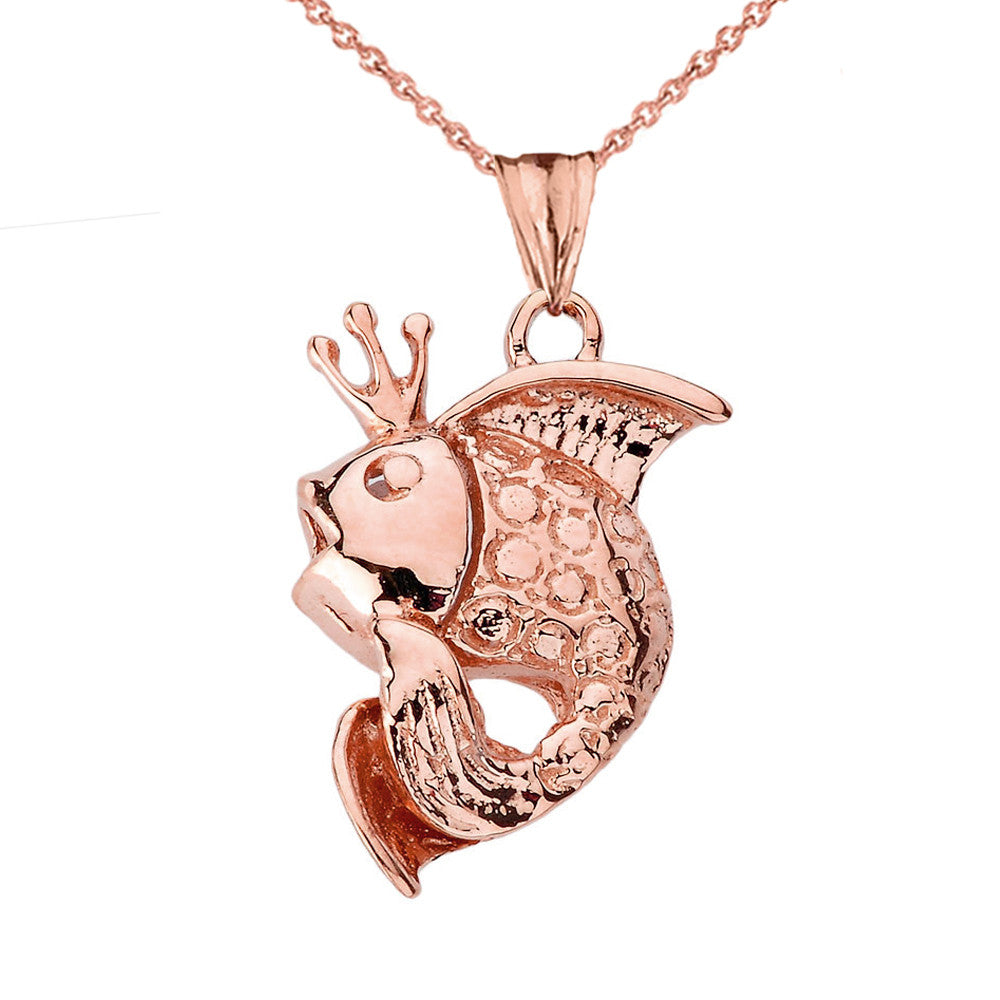 Gold King Fish Pendant Necklace, view 4
