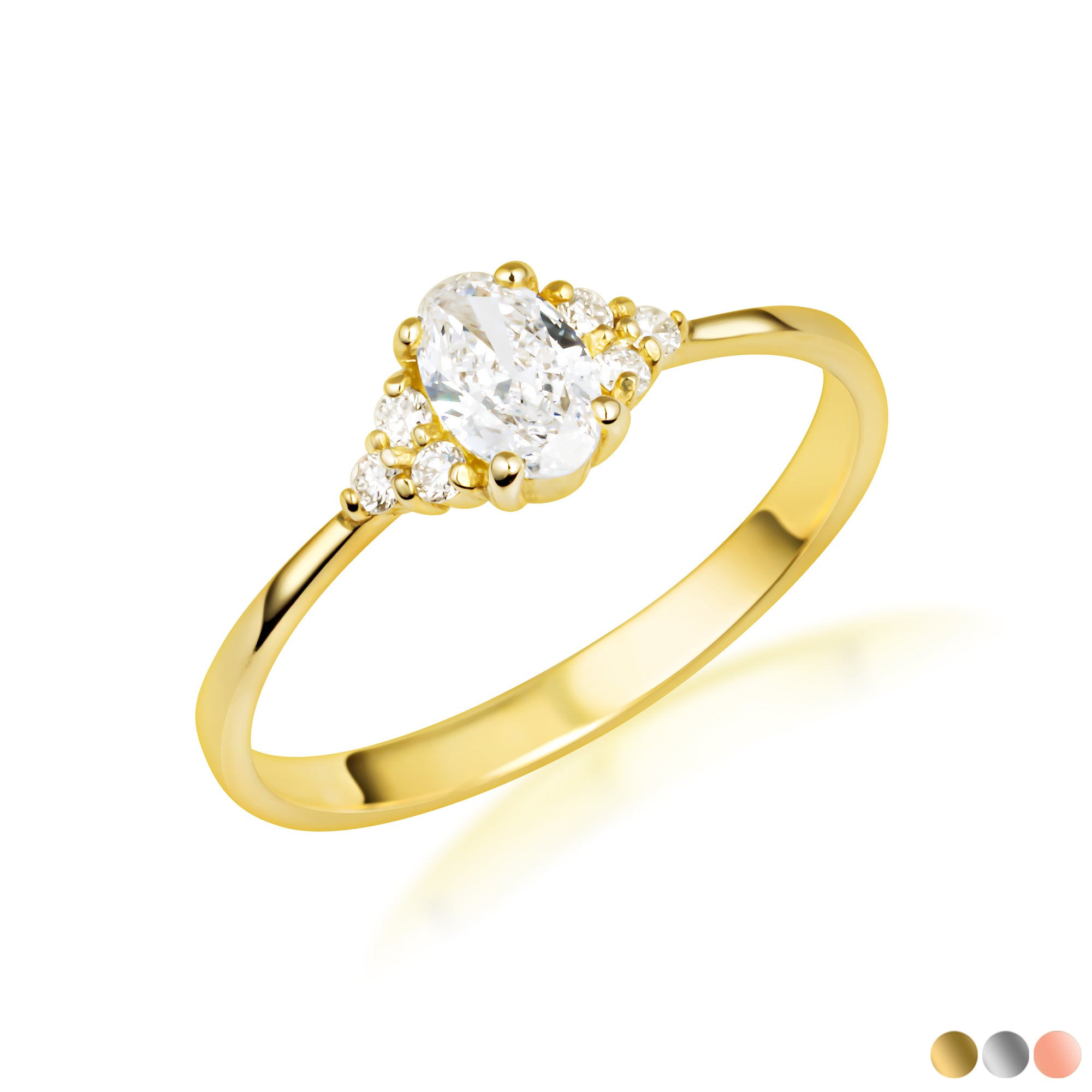 Gold Lab-Grown Diamond Oval Engagement Ring