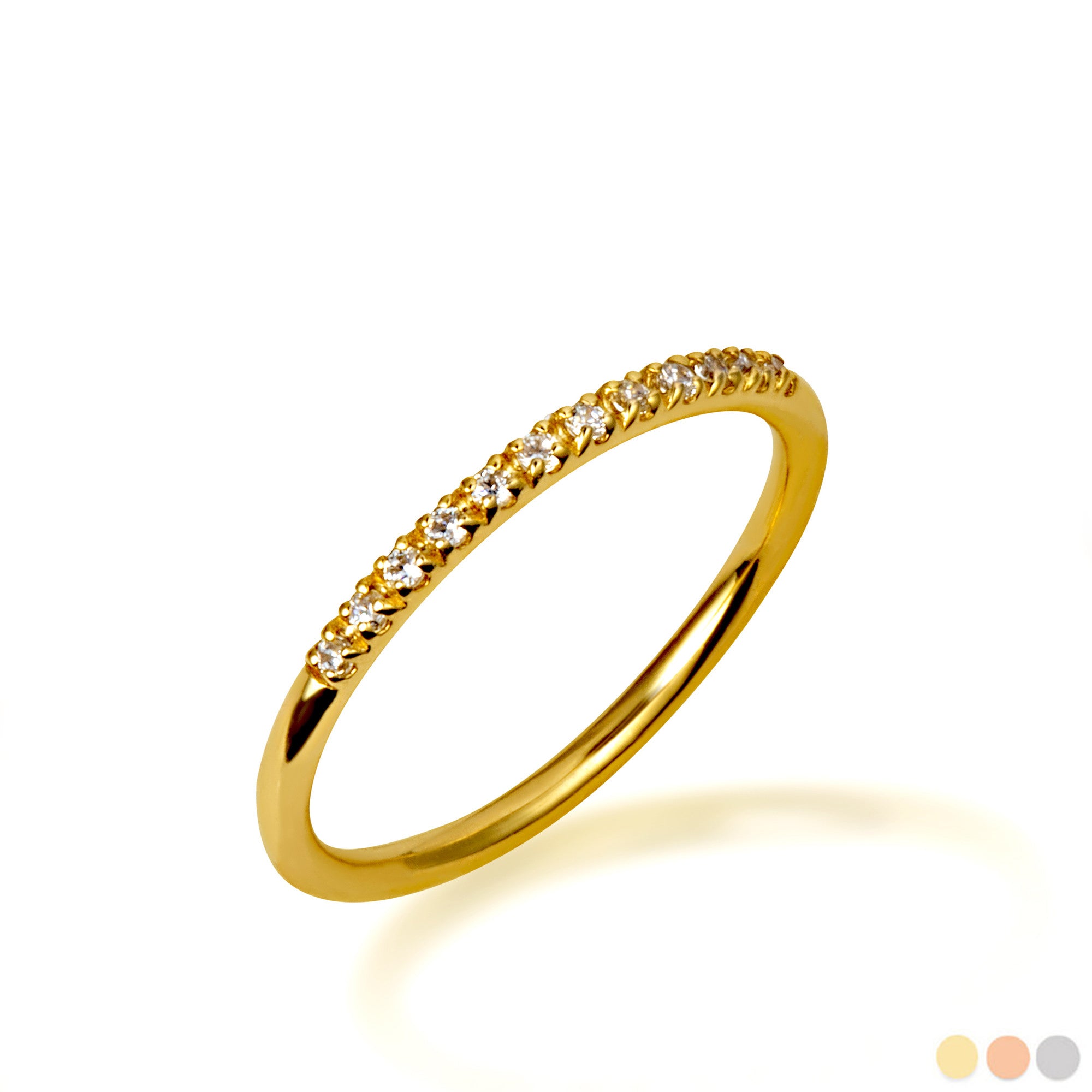 Gold Lab-Grown Diamond Pavé Set Band Ring