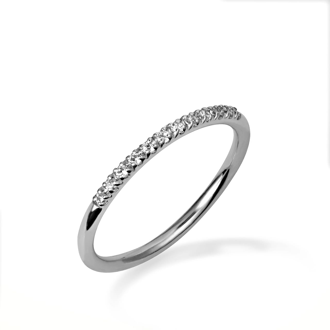 Gold Lab-Grown Diamond Pavé Set Band Ring, view 2
