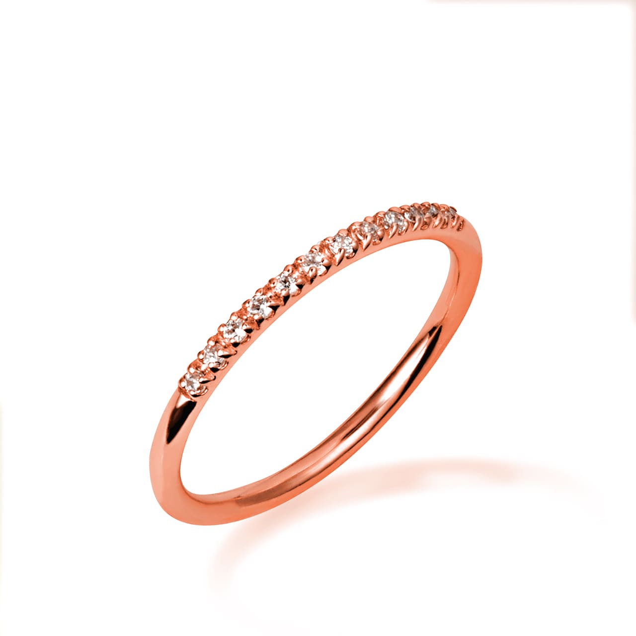 Gold Lab-Grown Diamond Pavé Set Band Ring, view 3