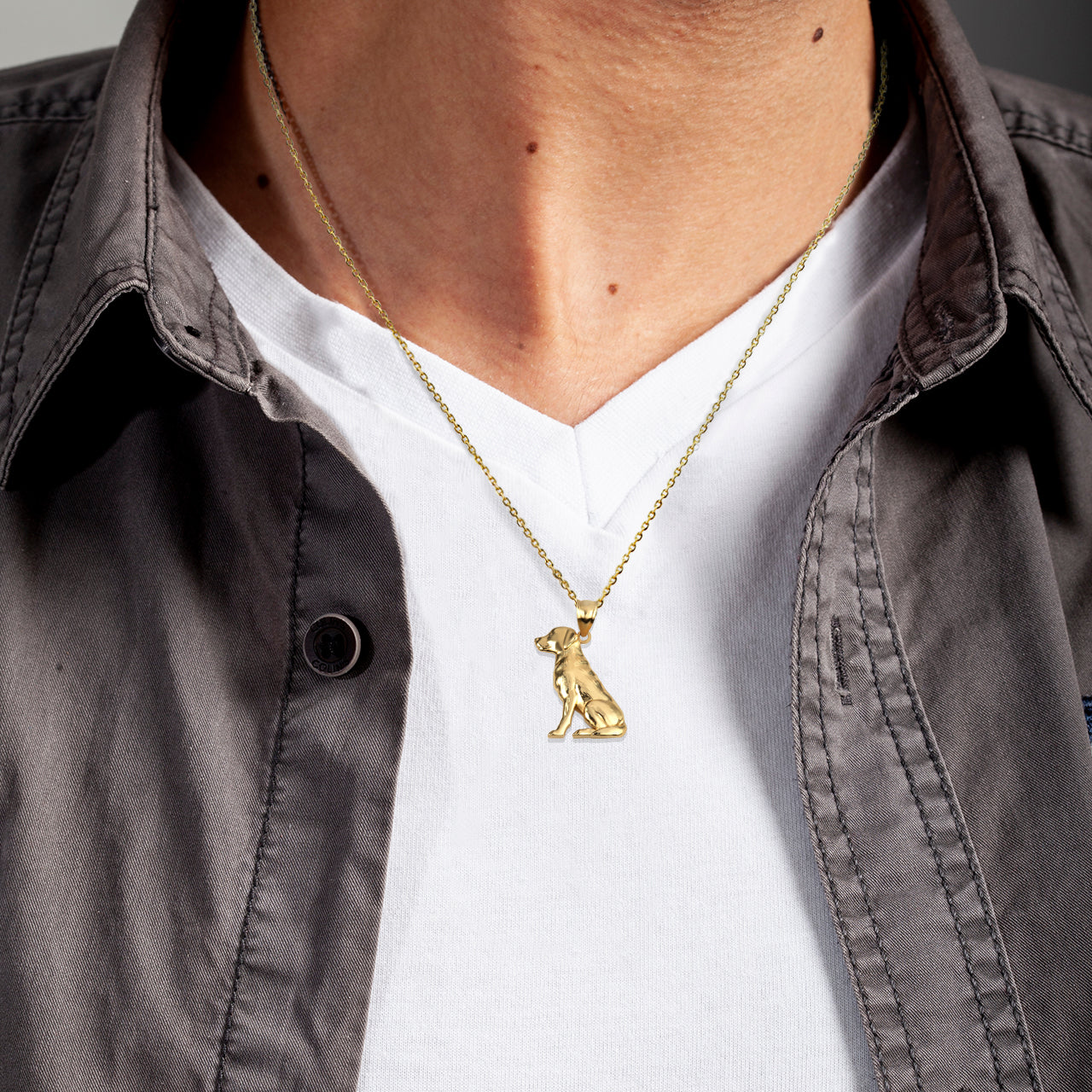 Gold Labrador Retriever Pet Dog Pendant Necklace, view 2