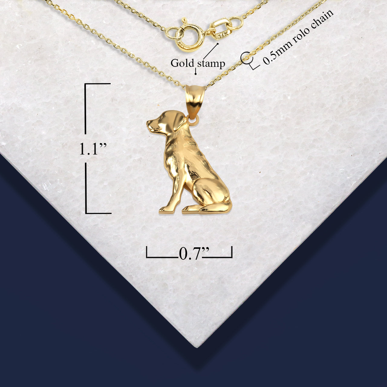 Gold Labrador Retriever Pet Dog Pendant Necklace, view 4