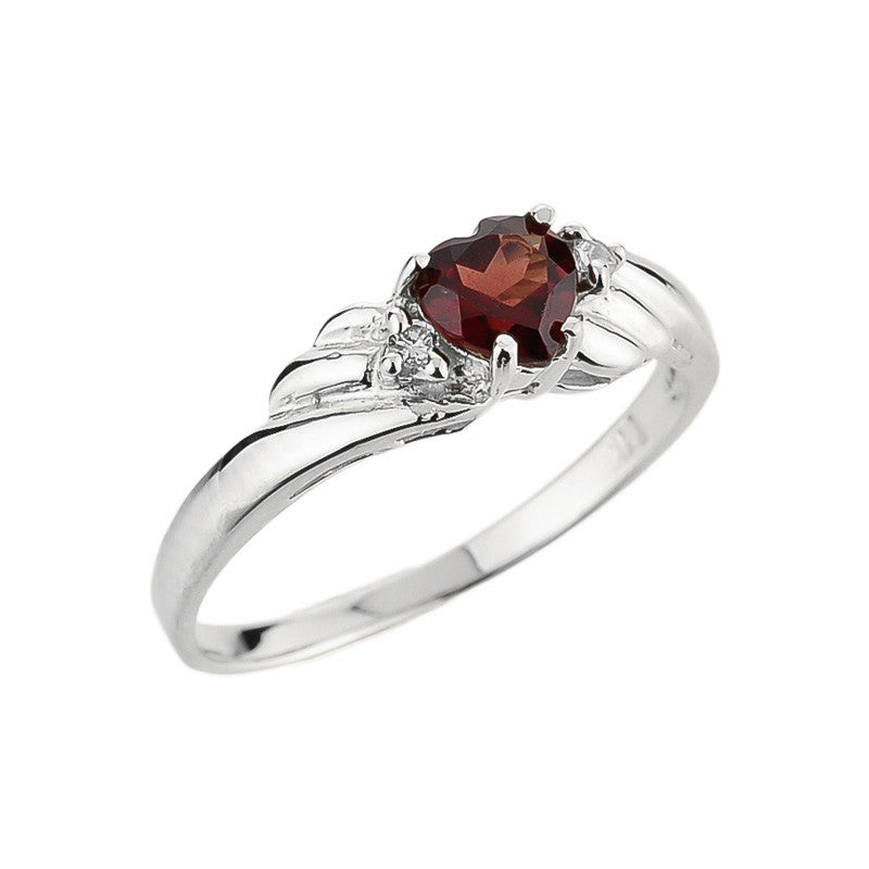 Gold Ladies Garnet and Diamond Gemstone Ring, view 2