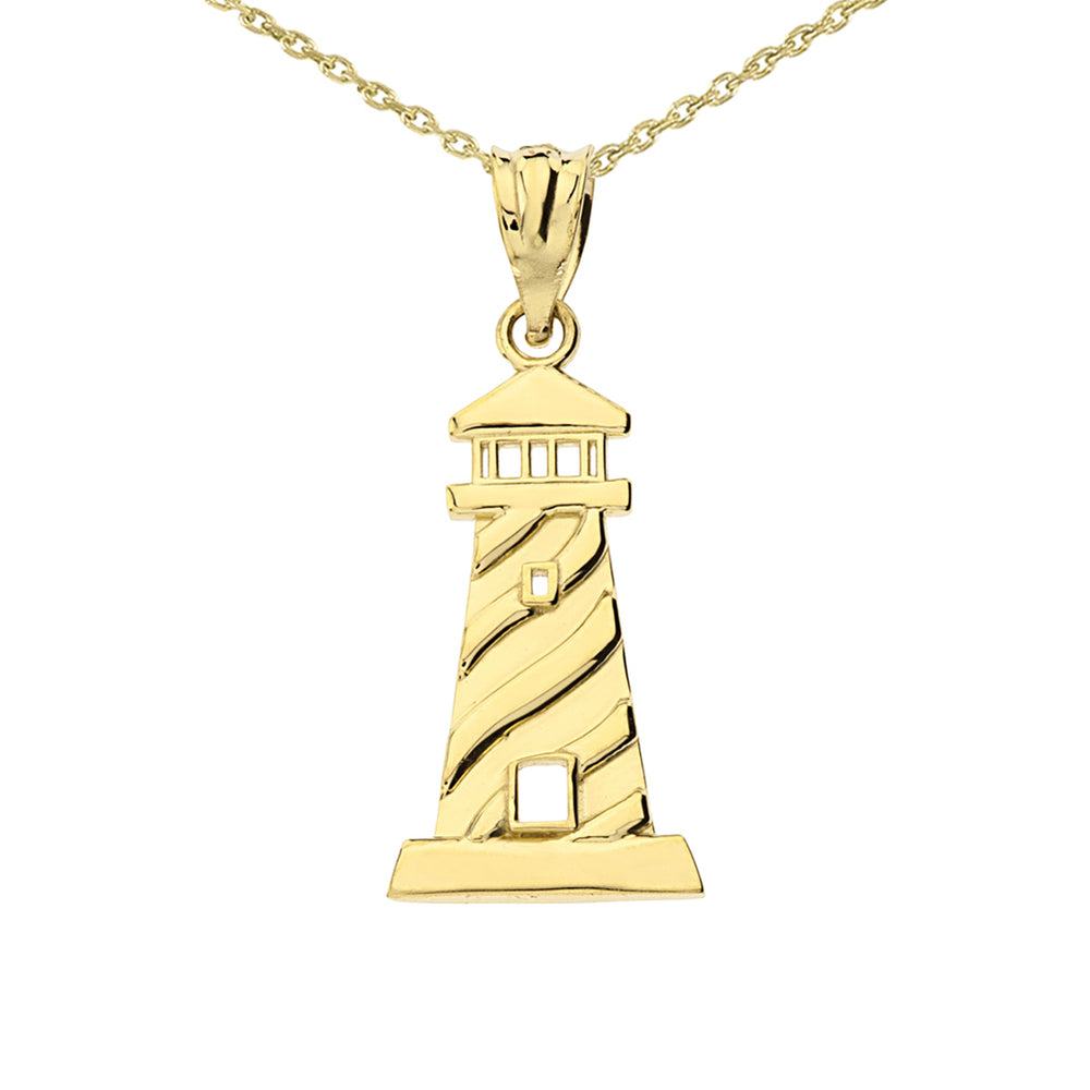 Gold Lighthouse Pendant Necklace