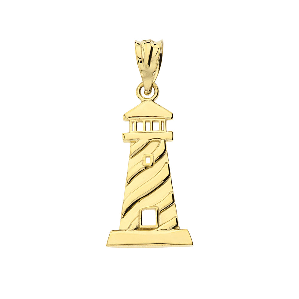 Gold Lighthouse Pendant Necklace, view 2