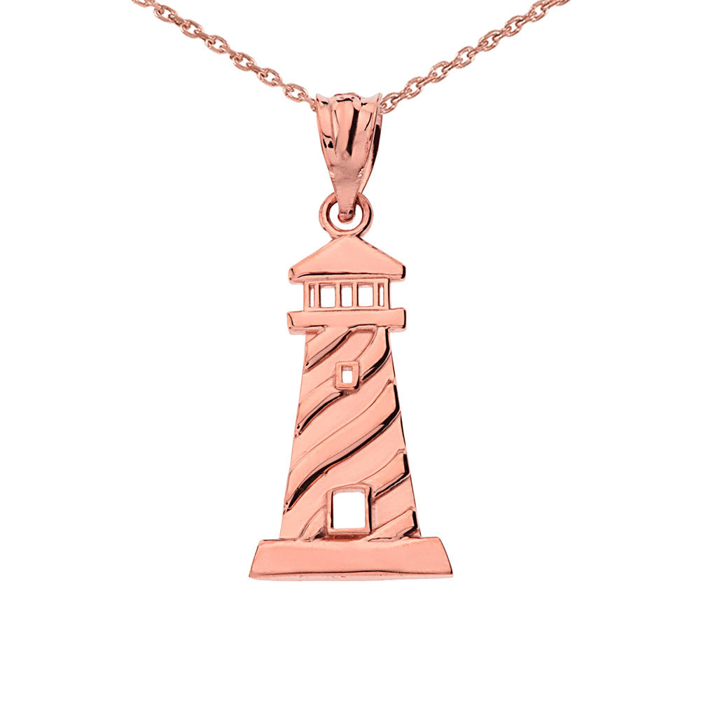 Gold Lighthouse Pendant Necklace, view 4