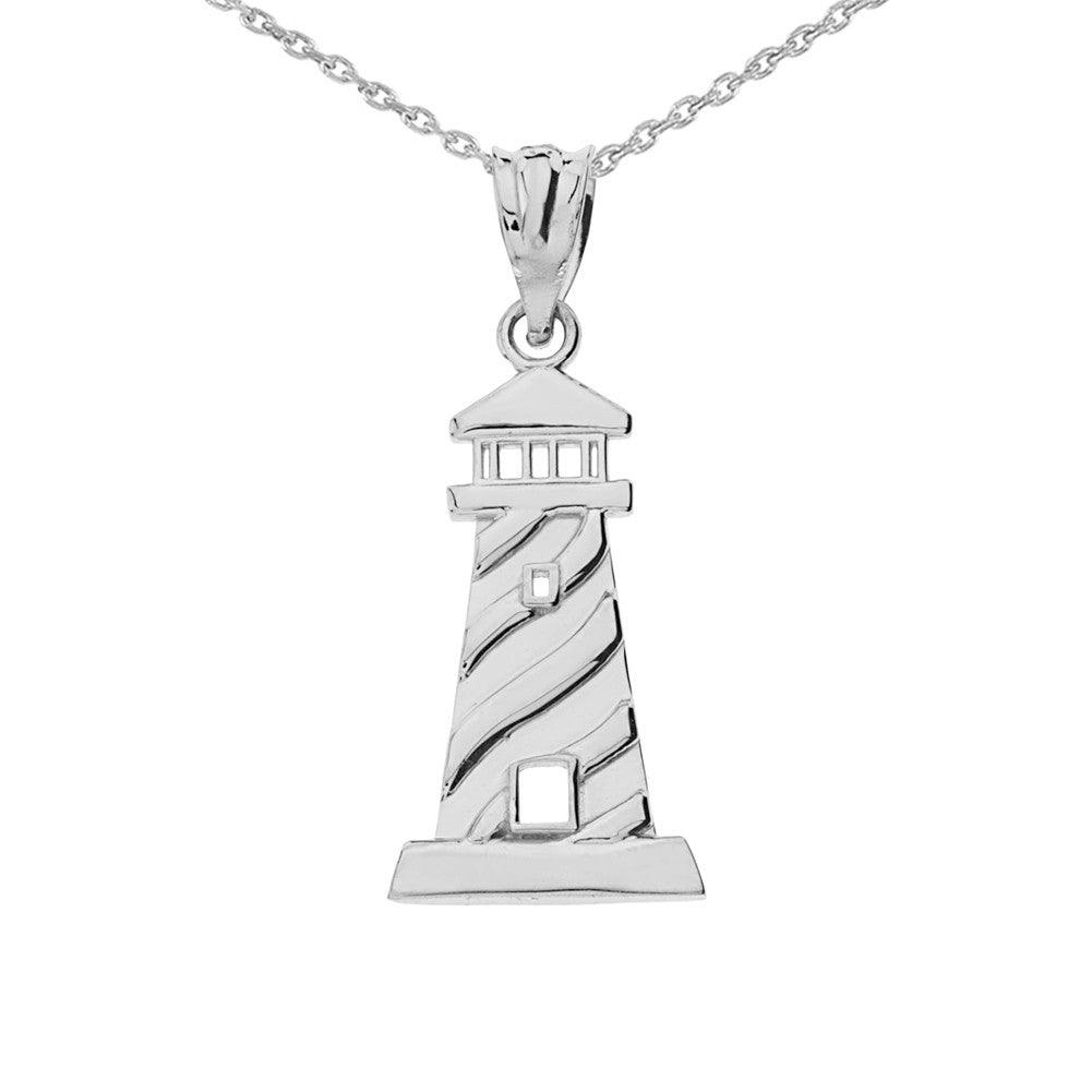 Gold Lighthouse Pendant Necklace, view 5