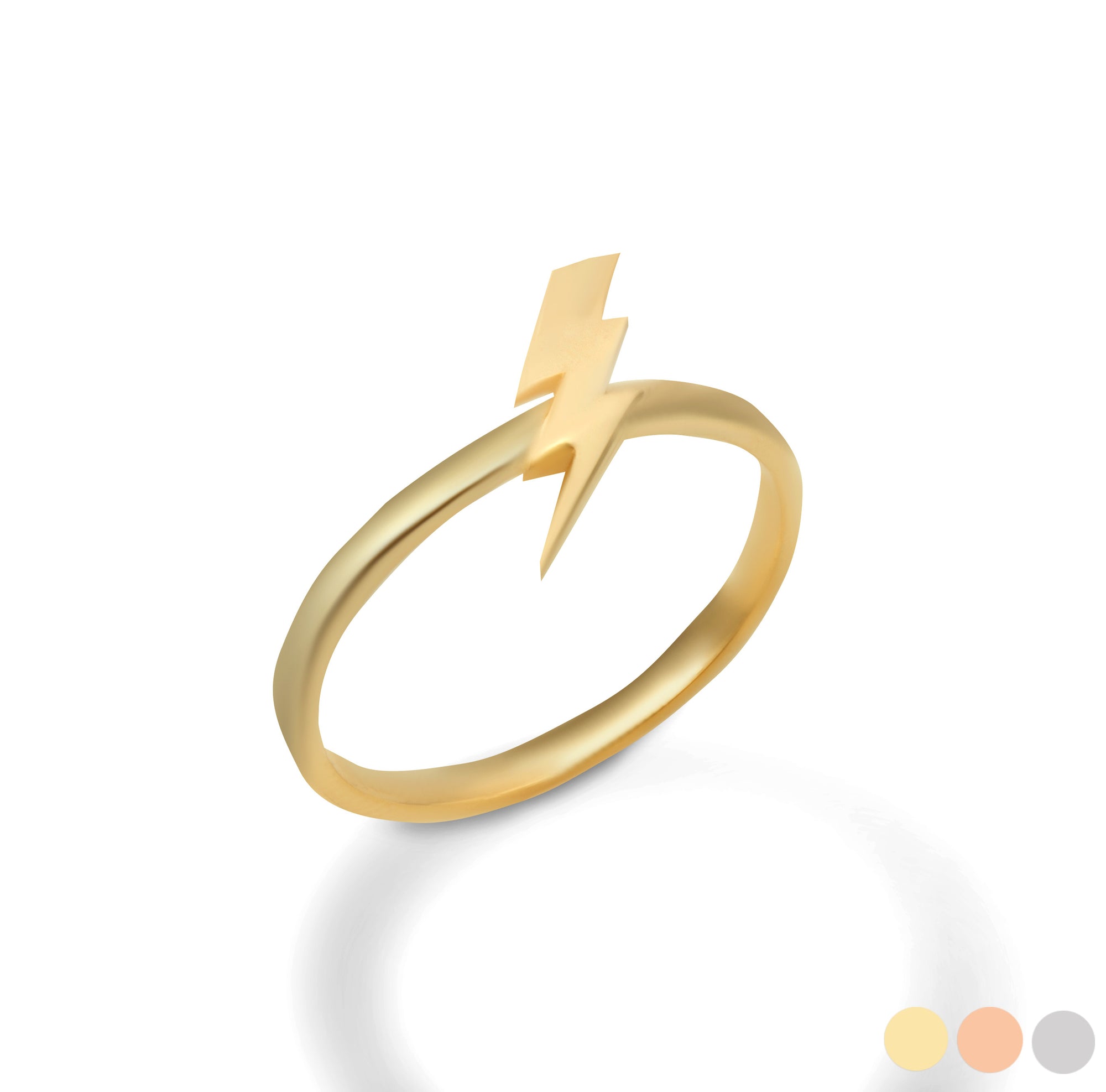 Gold Lightning Thunder Bolt Electric Ring