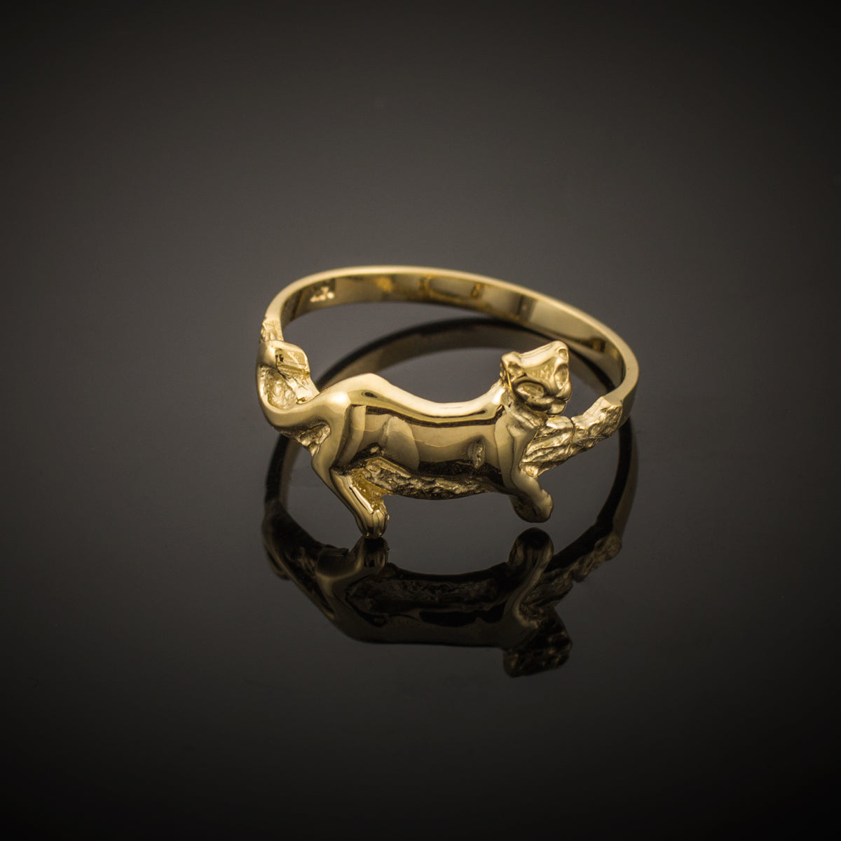 Gold Lioness Ring, view 2