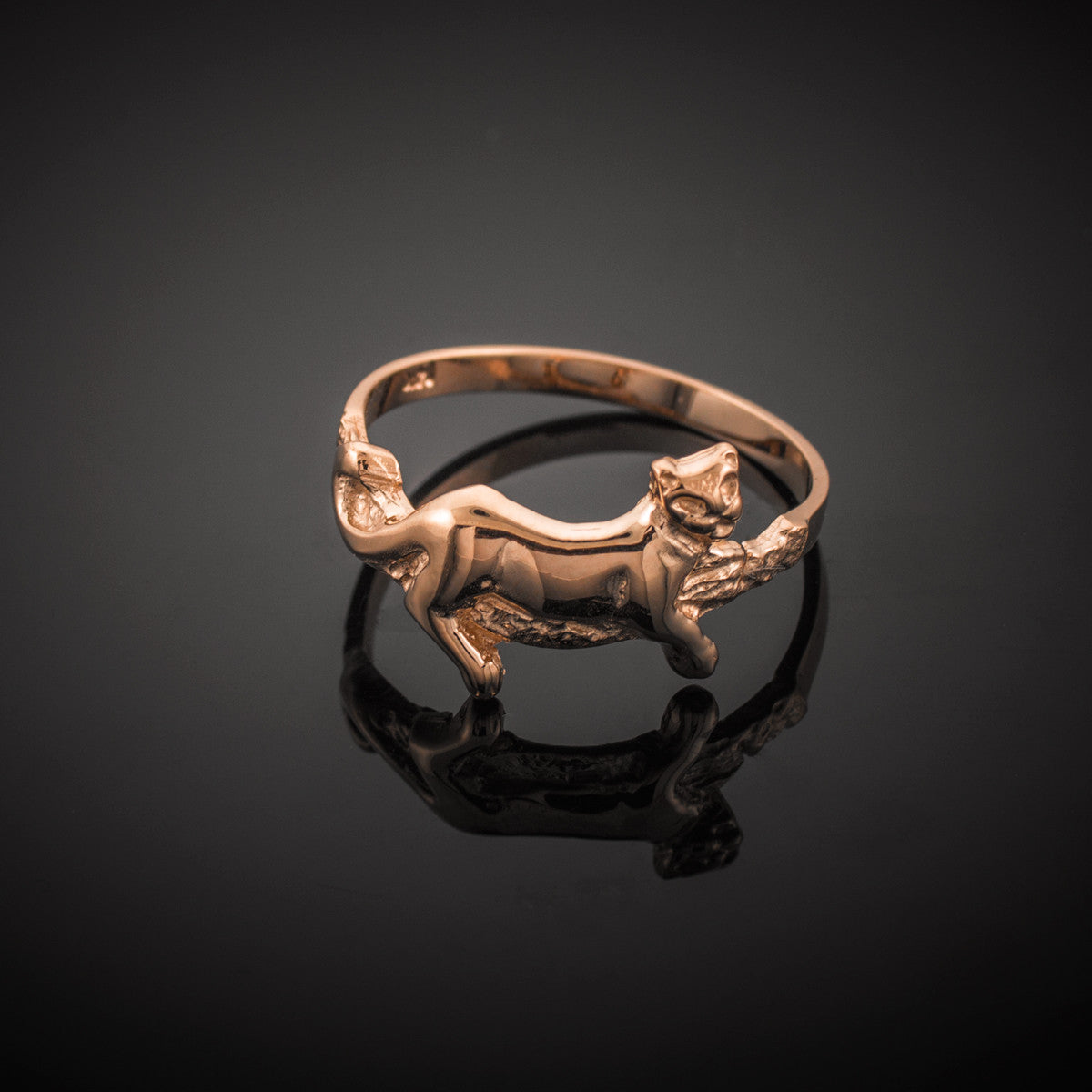Gold Lioness Ring, view 4