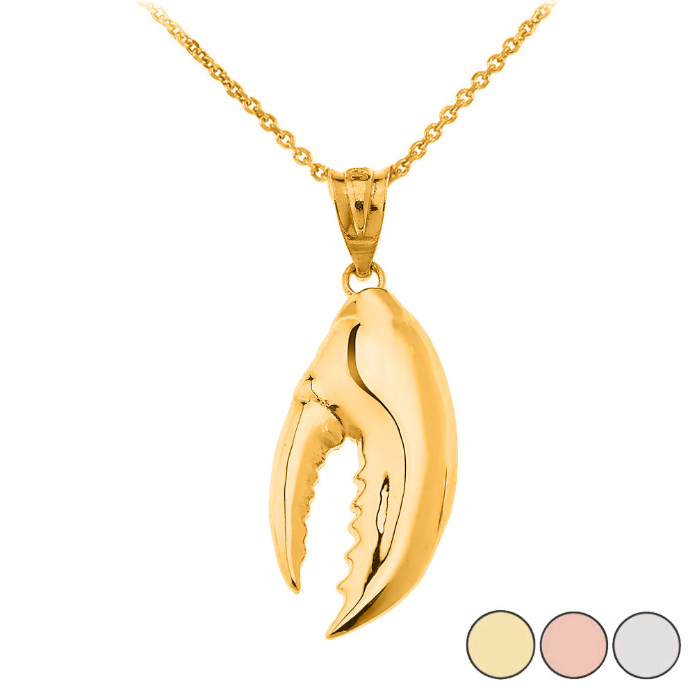 Gold Lobster Claw Pendant Necklace, view 2