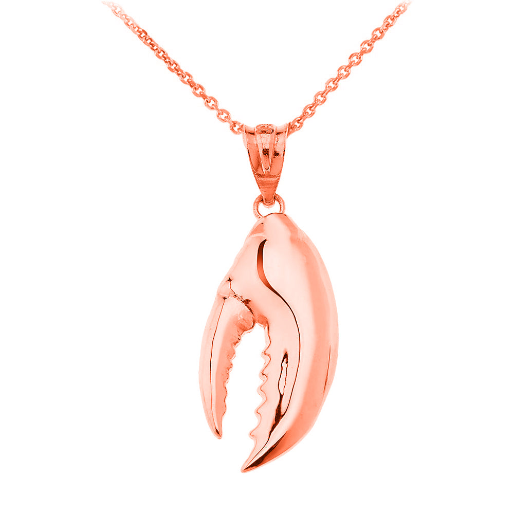 Gold Lobster Claw Pendant Necklace, view 4