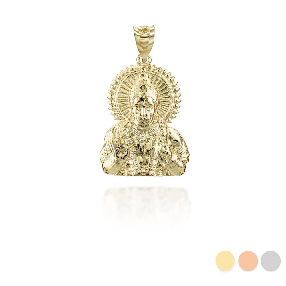 Gold Lord Anjaneya-Hanuman Hindu God Pendant Necklace