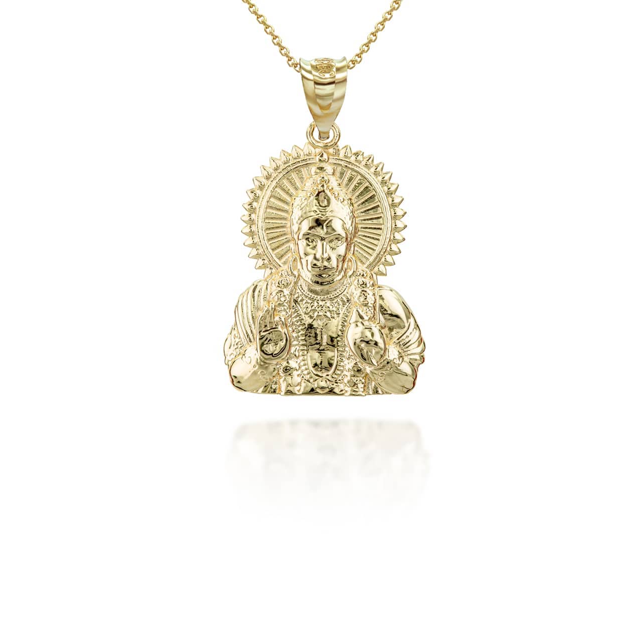 Gold Lord Anjaneya-Hanuman Hindu God Pendant Necklace, view 5