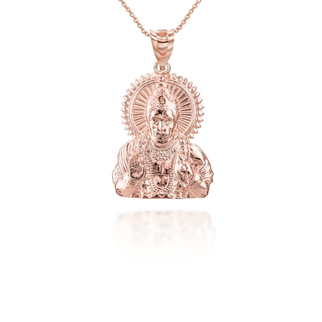 Gold Lord Anjaneya-Hanuman Hindu God Pendant Necklace, view 7