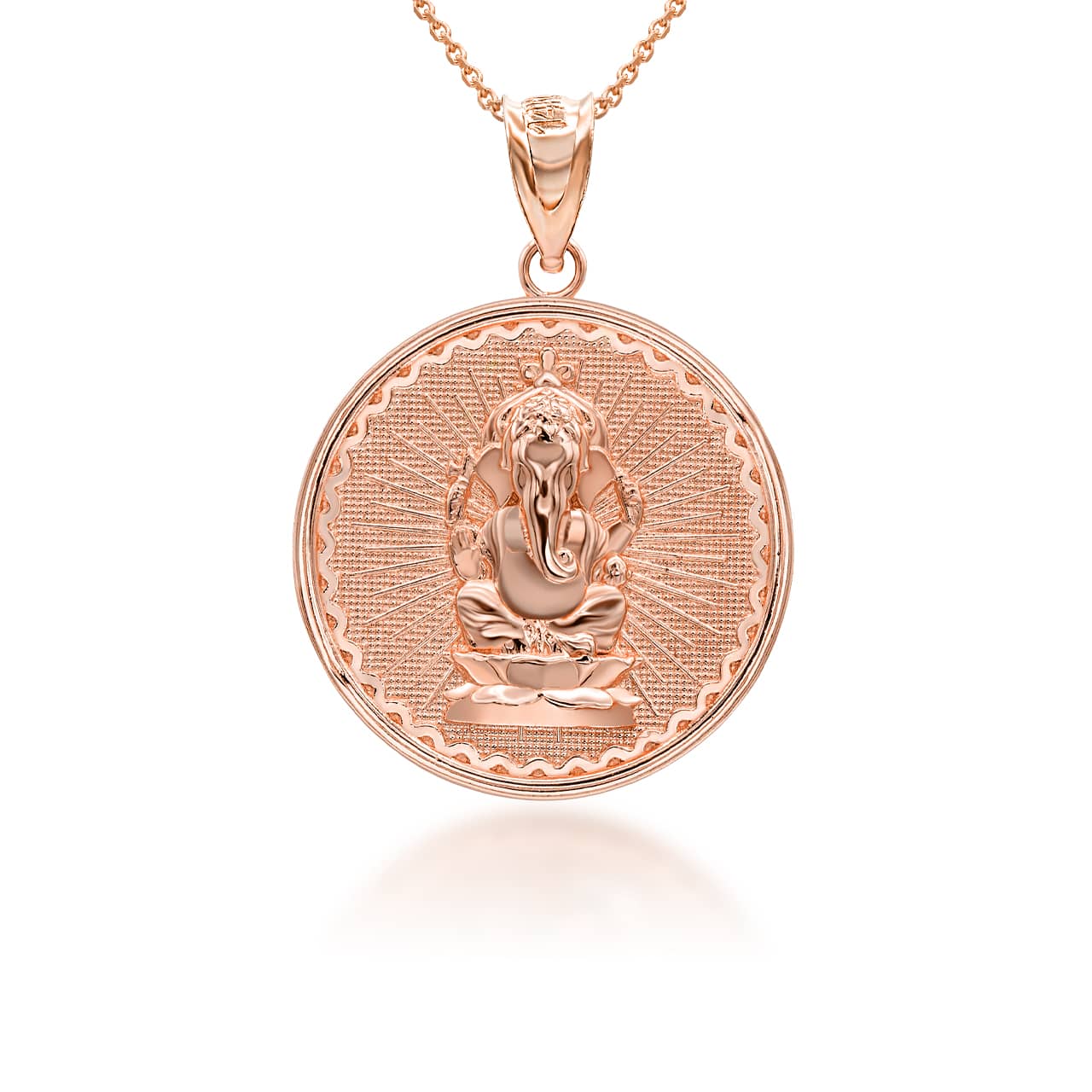 Gold Lord Ganesha Hindu Coin Pendant, view 4