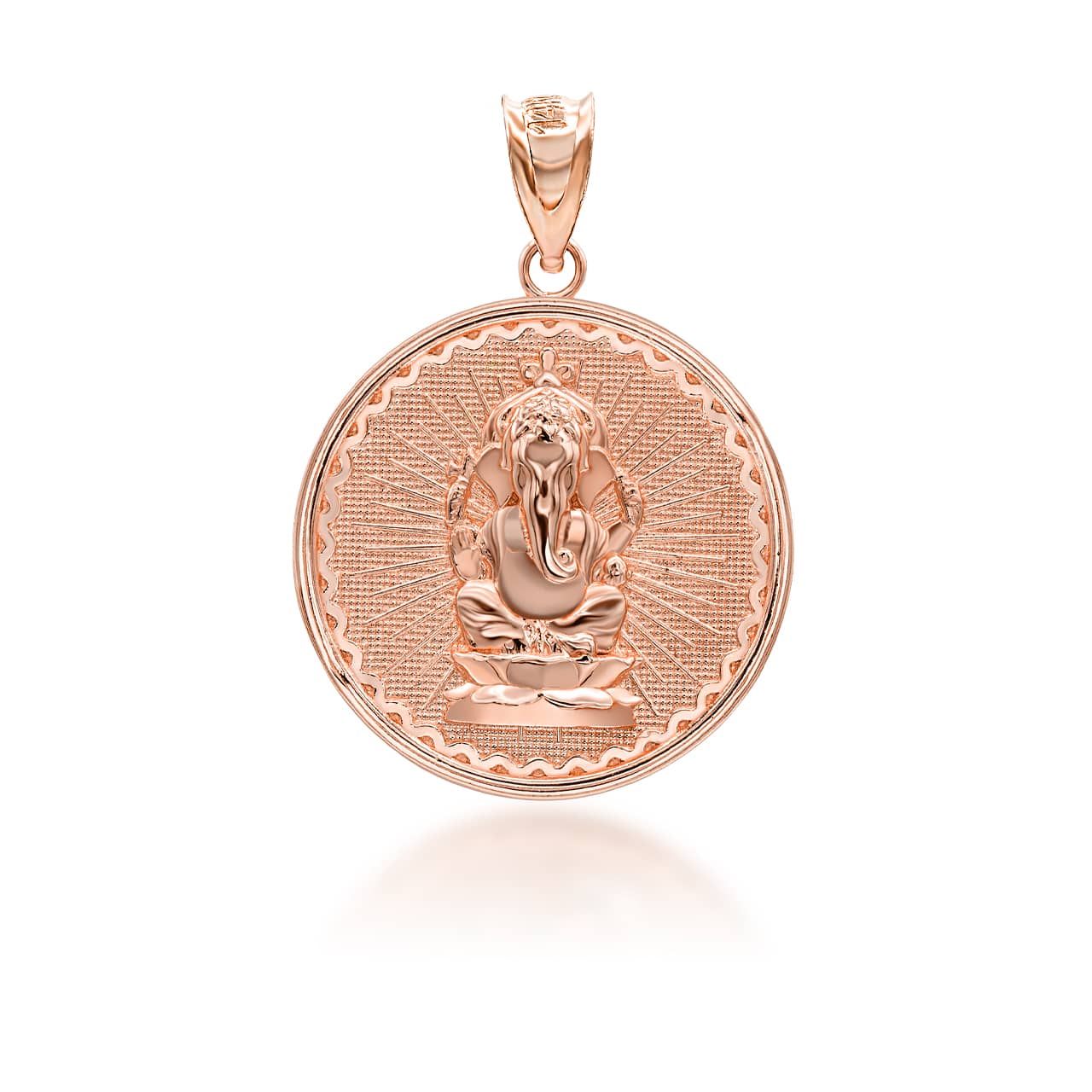 Gold Lord Ganesha Hindu Coin Pendant, view 5