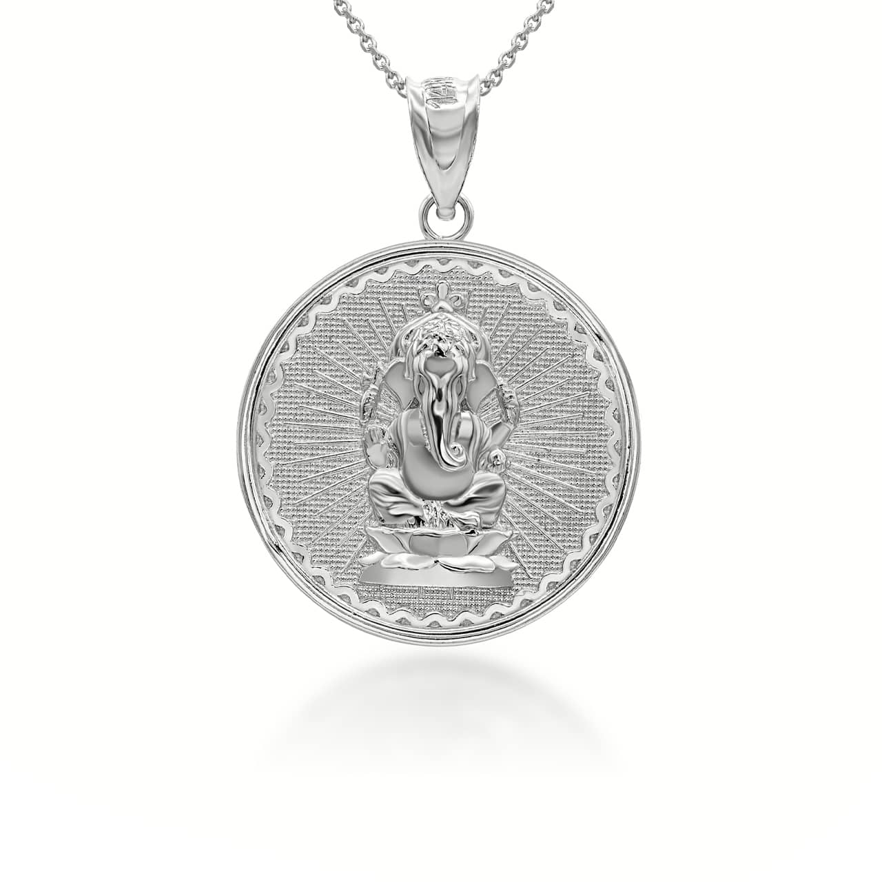 Gold Lord Ganesha Hindu Coin Pendant, view 6