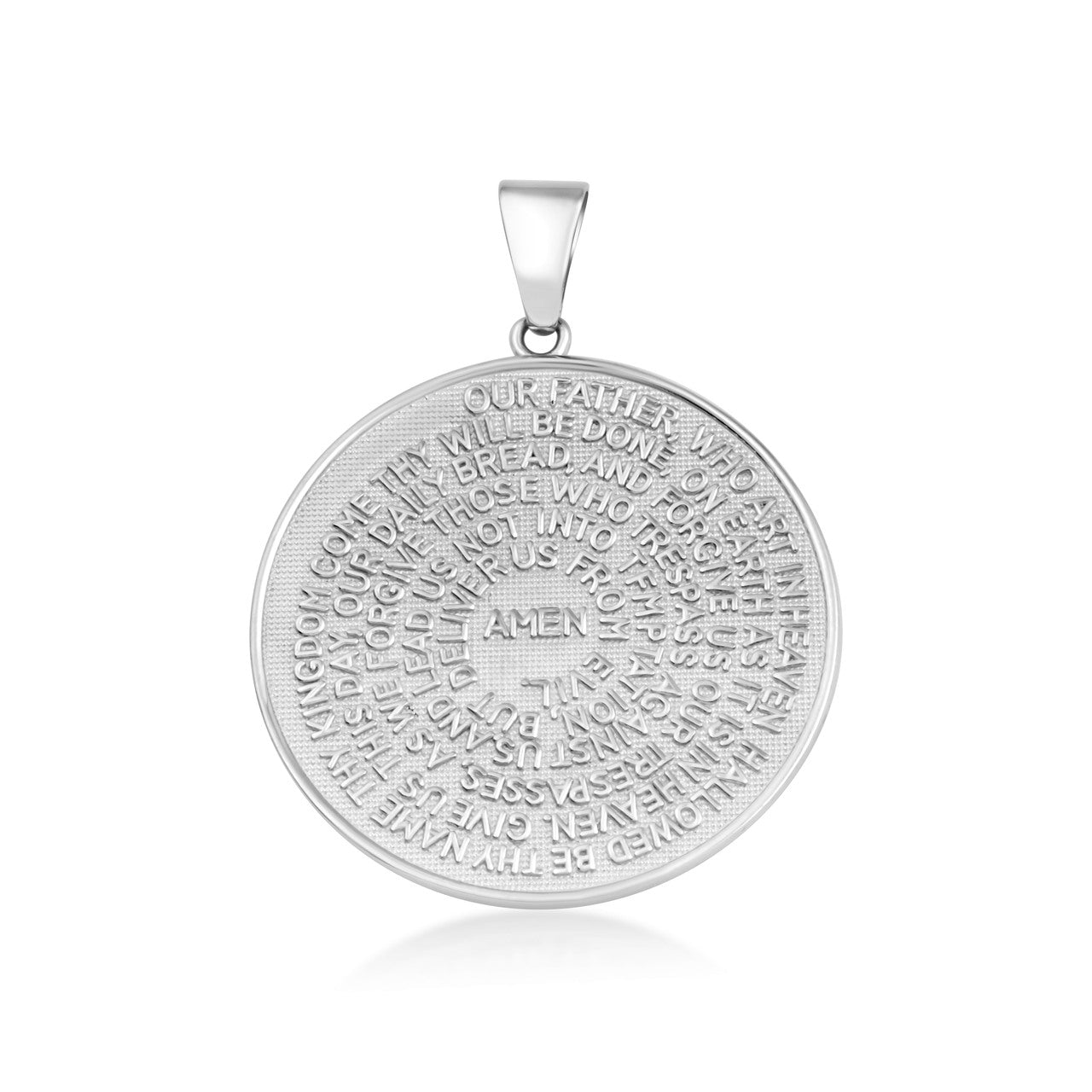 Gold Lord's Prayer Christian Medallion Necklace, view 6
