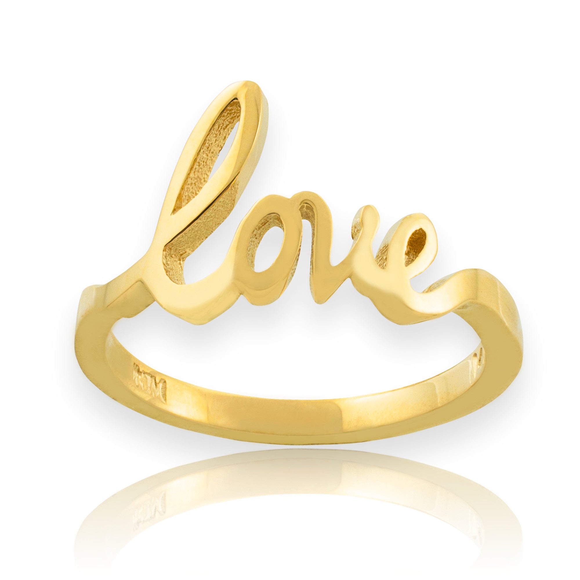 Gold Love Band Ring, view 4