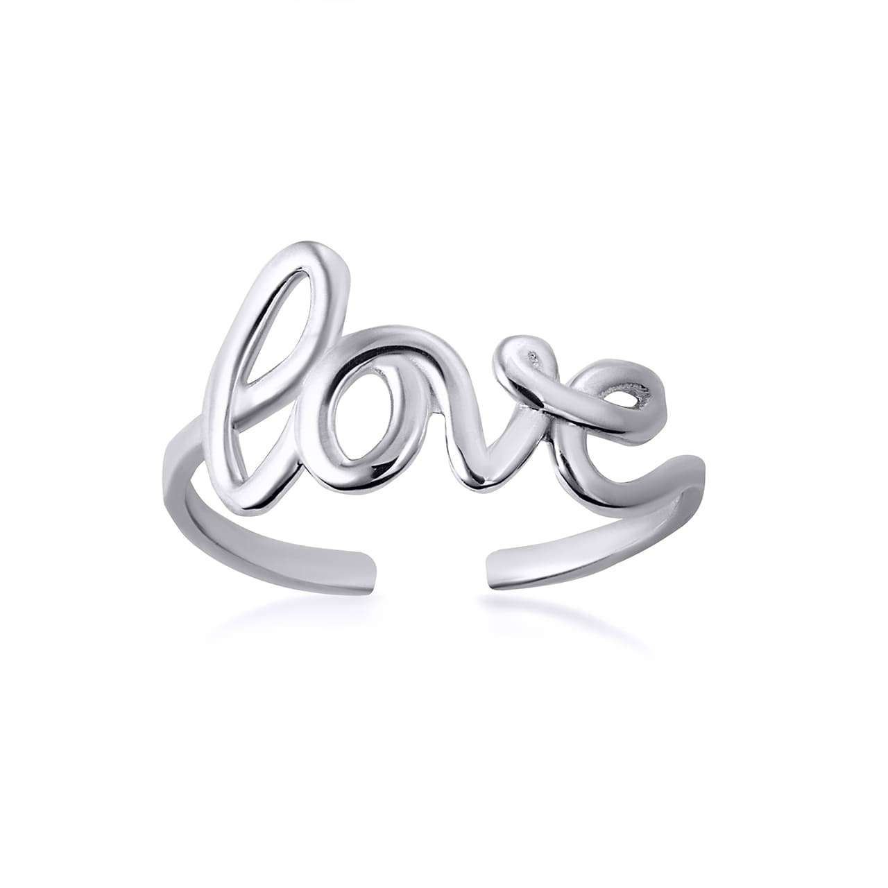 Gold Love Cursive Script Toe Ring, view 4