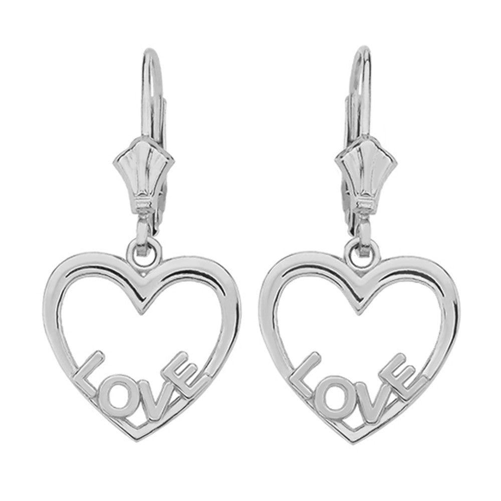 Gold Love Heart Earrings, view 4