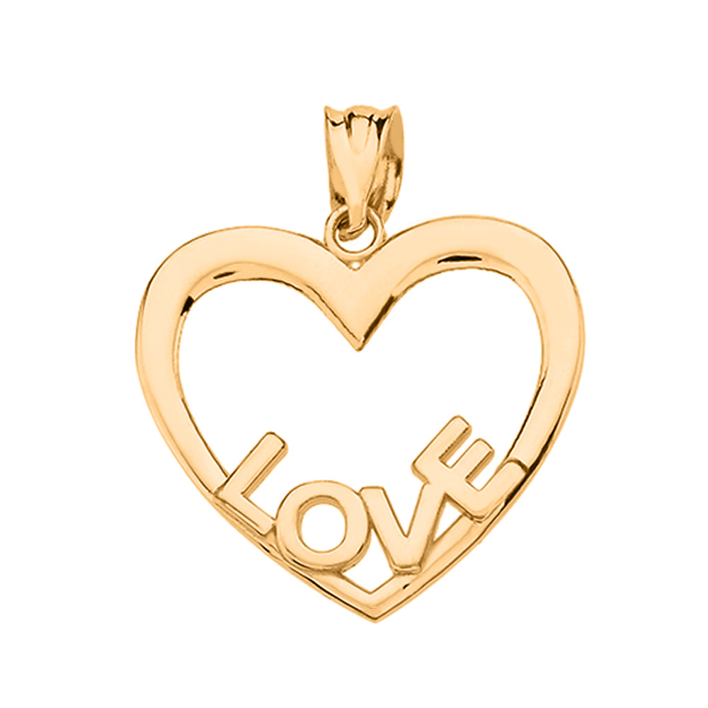 Gold Love Heart Pendant Necklace, view 2