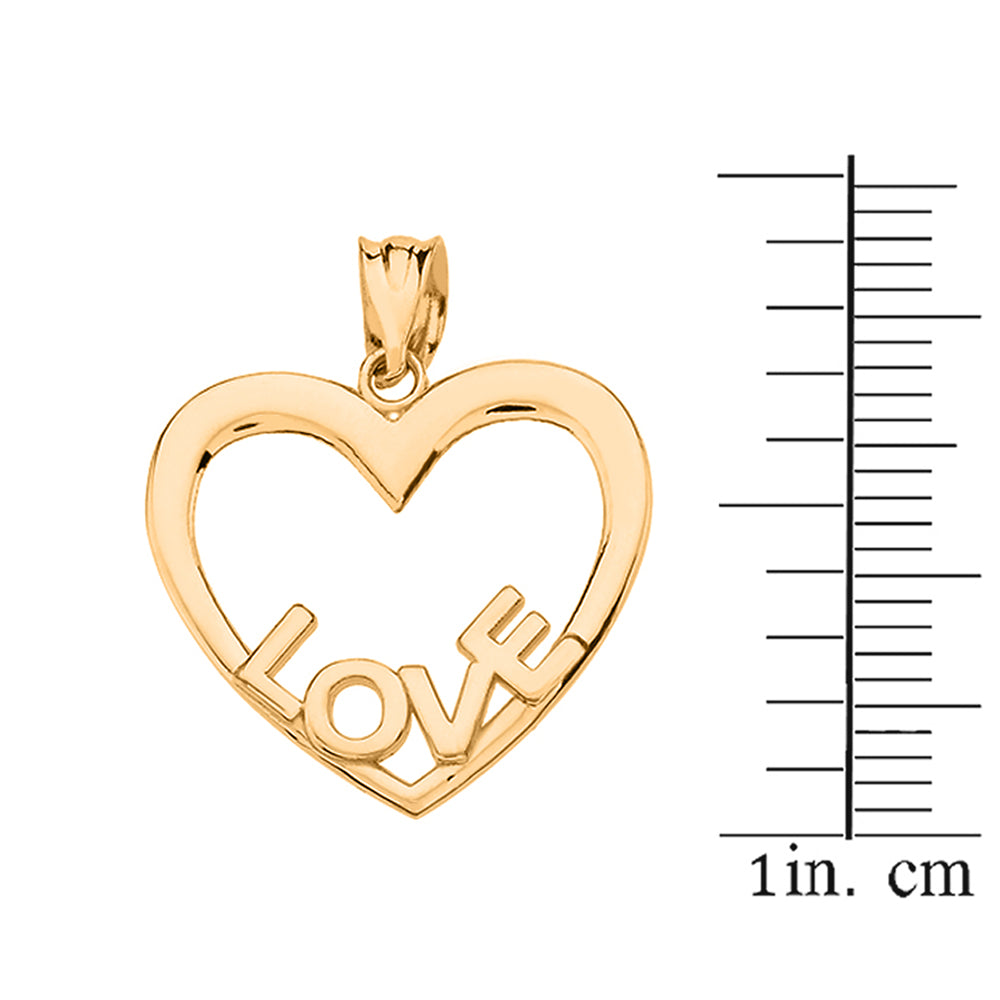 Gold Love Heart Pendant Necklace, view 3