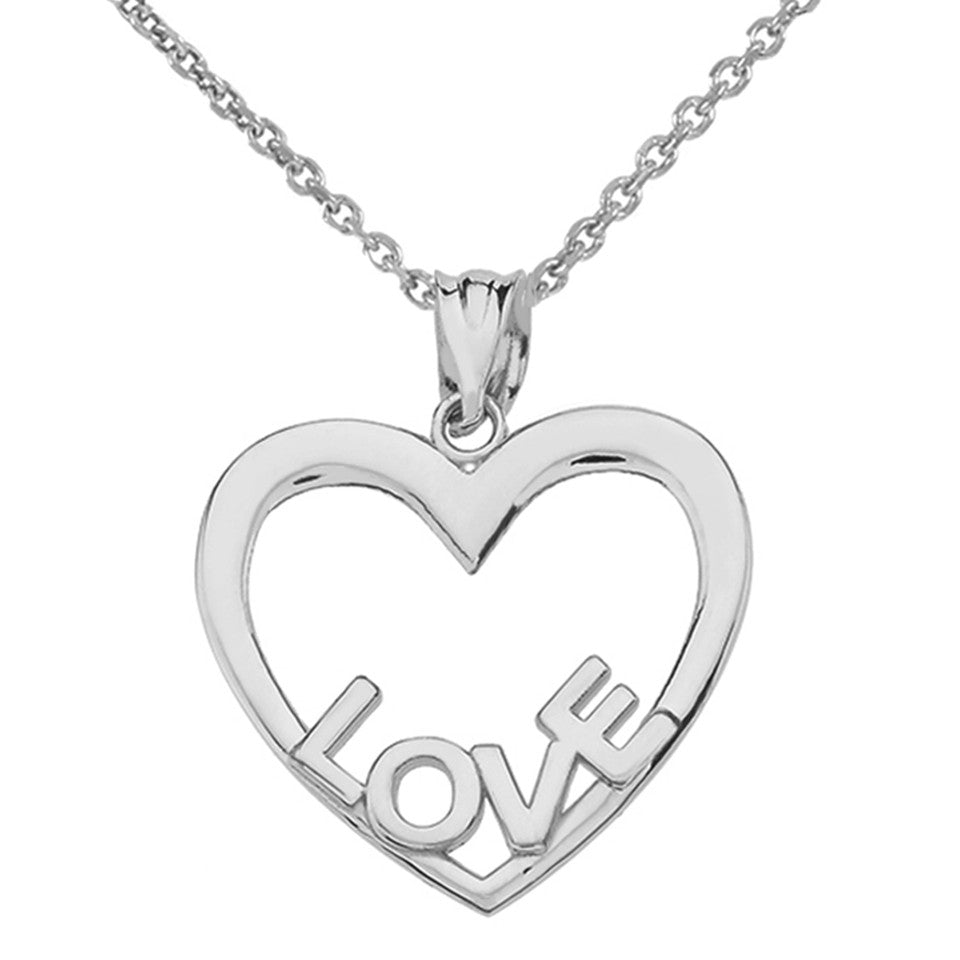 Gold Love Heart Pendant Necklace, view 4