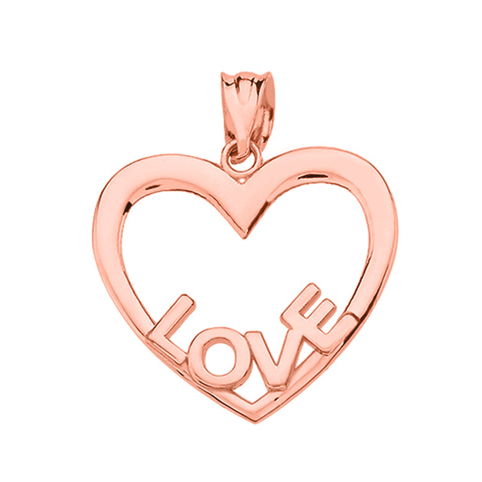 Gold Love Heart Pendant Necklace, view 7