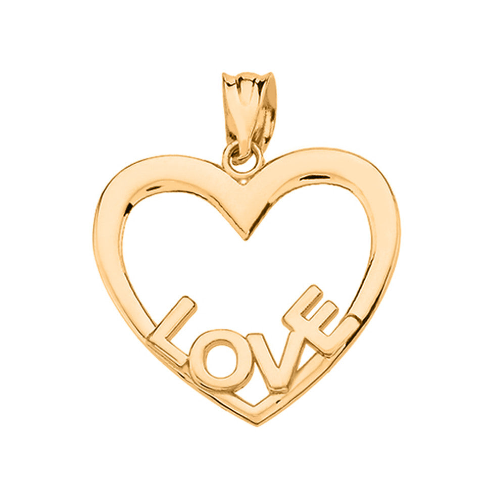 Gold Love Heart Pendant Necklace, view 8