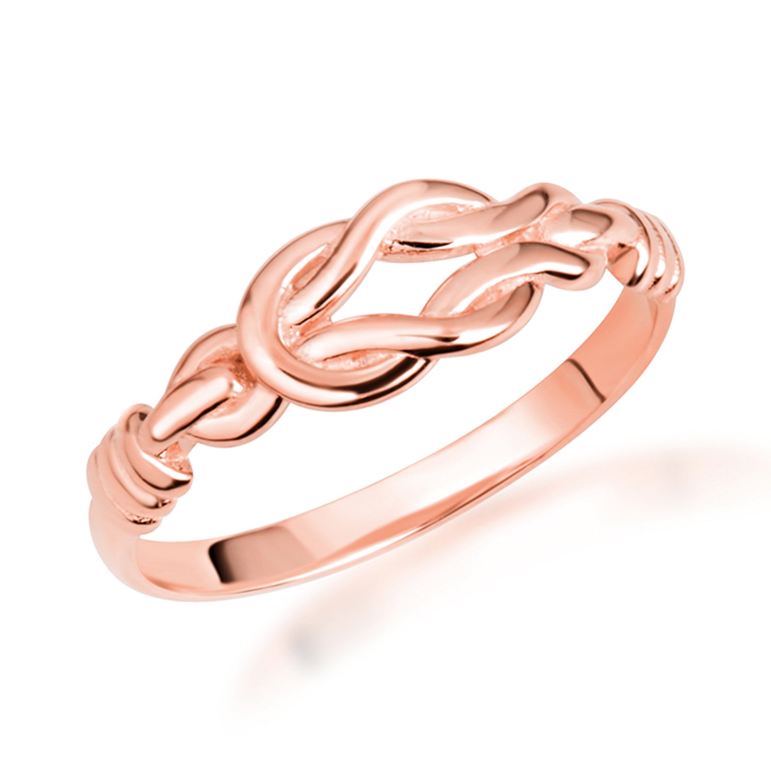 Gold Love Knot Band Ring, view 4