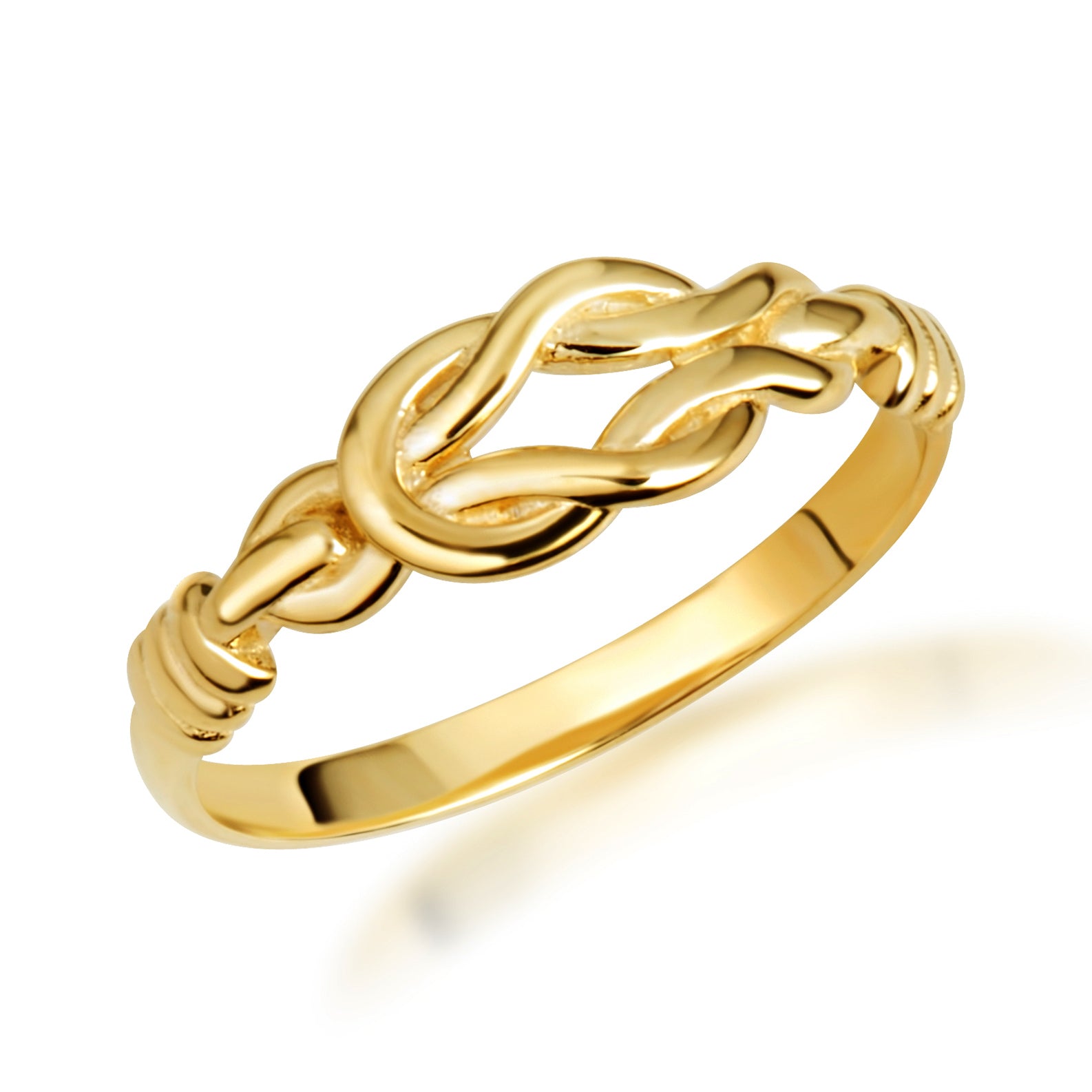 Gold Love Knot Band Ring, view 5