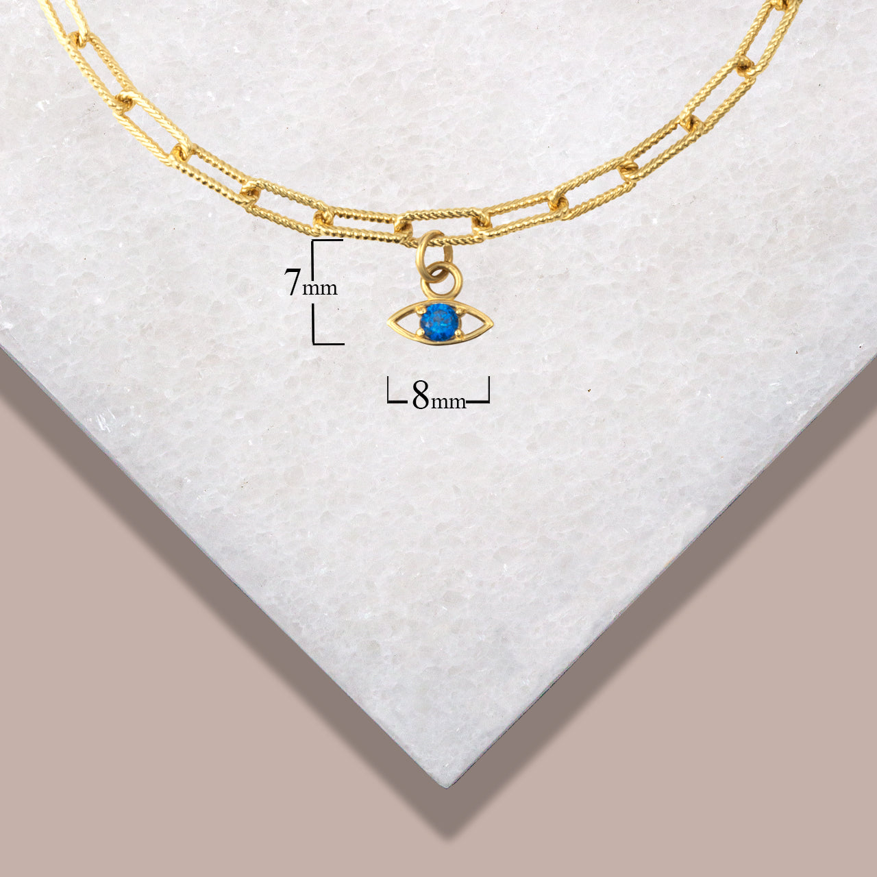 Gold Lucky Charm Symbols Birthstone Paperclip Chain Link Bracelet, view 8
