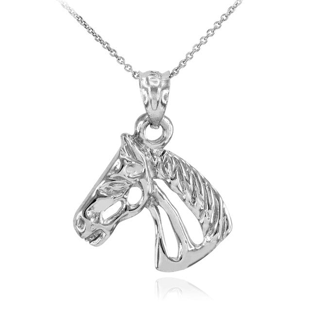 Gold Lucky Horse Head Pendant Necklace, view 3