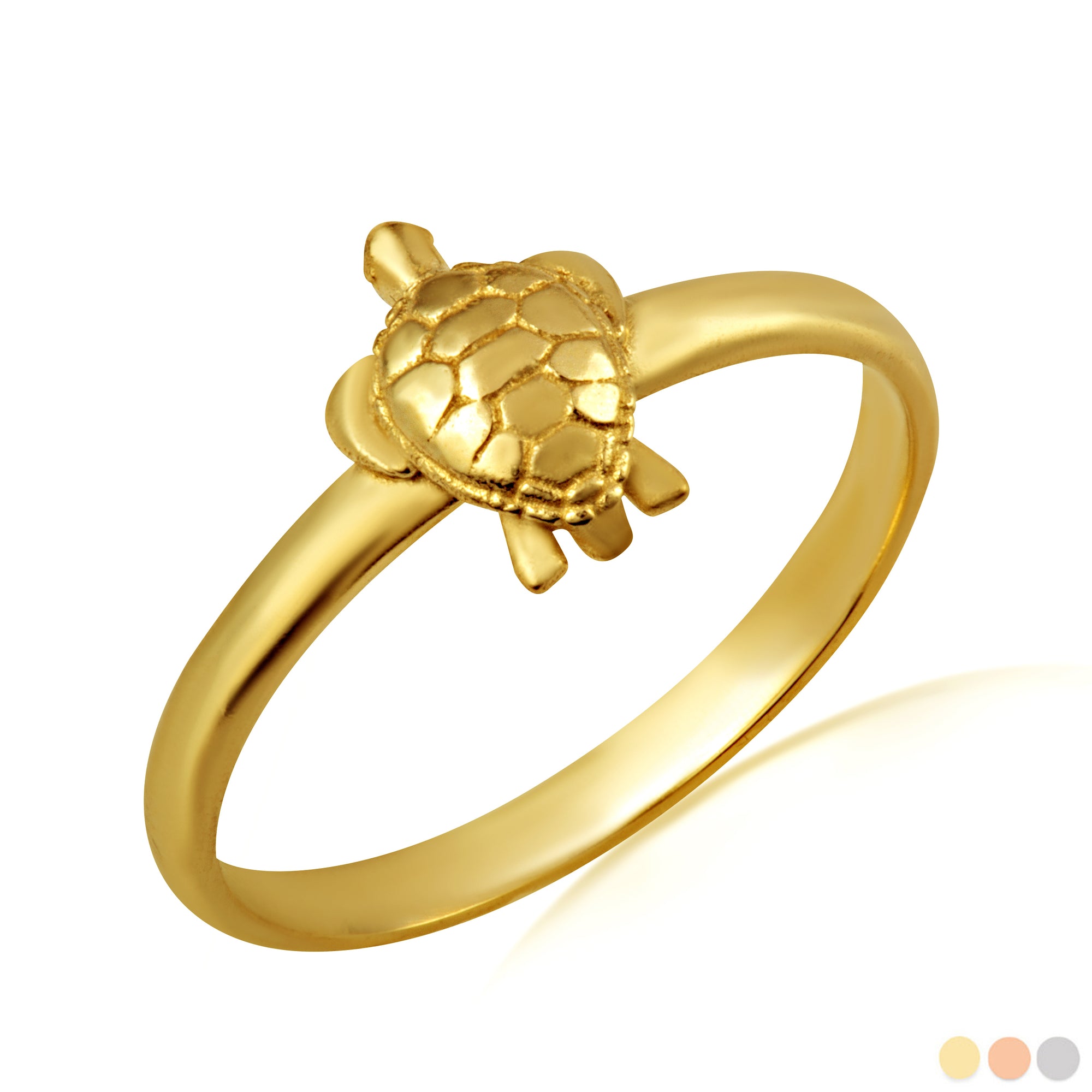 Gold Marine Sea Turtle Ring