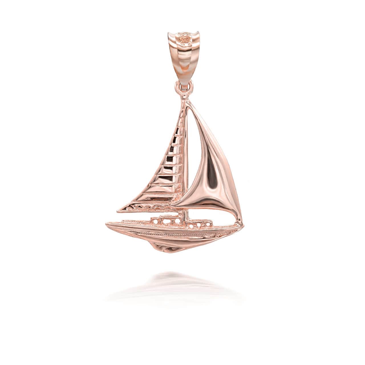 Gold Maritime Sail Boat Nautical Pendant Necklace, view 7