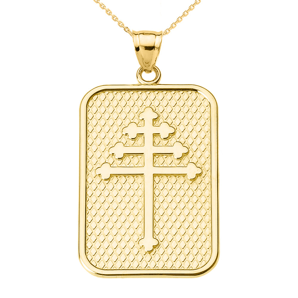 Gold Maronite Cross Pendant Necklace