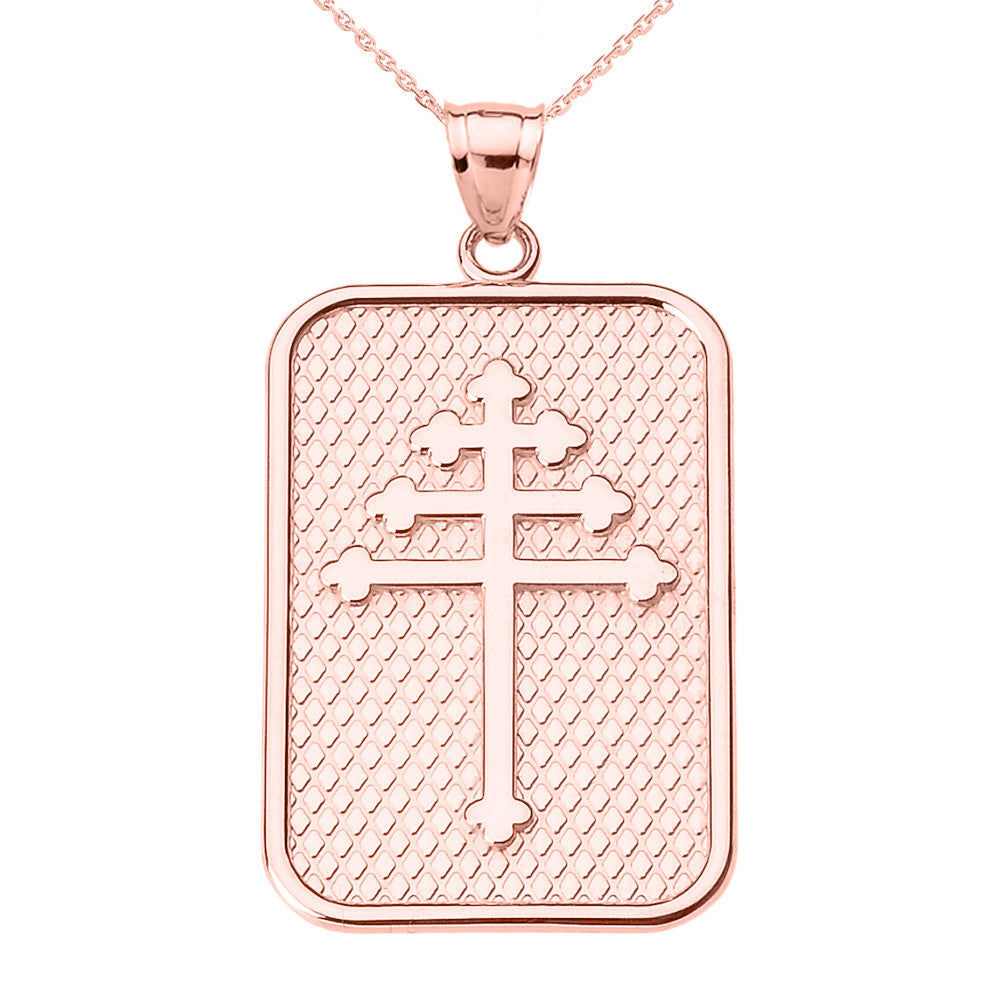 Gold Maronite Cross Pendant Necklace, view 2