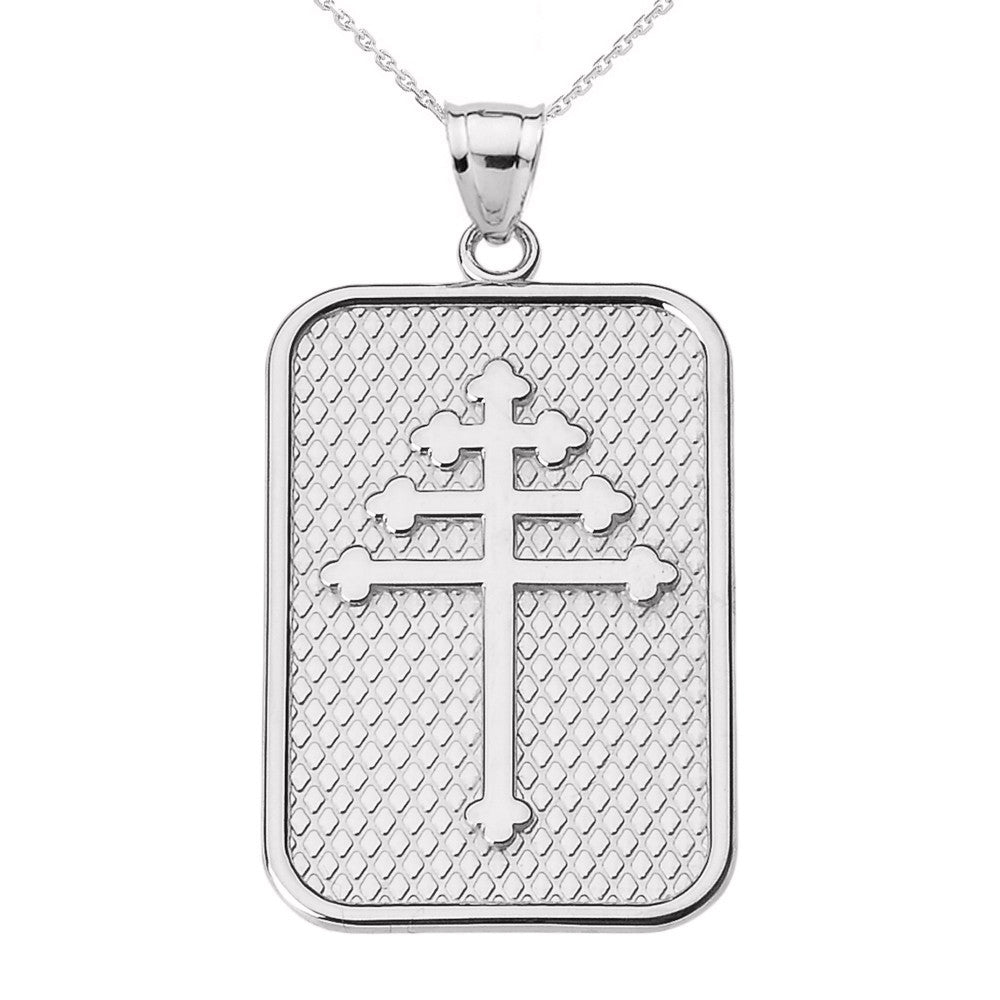 Gold Maronite Cross Pendant Necklace, view 3