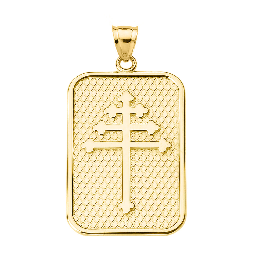 Gold Maronite Cross Pendant Necklace, view 4