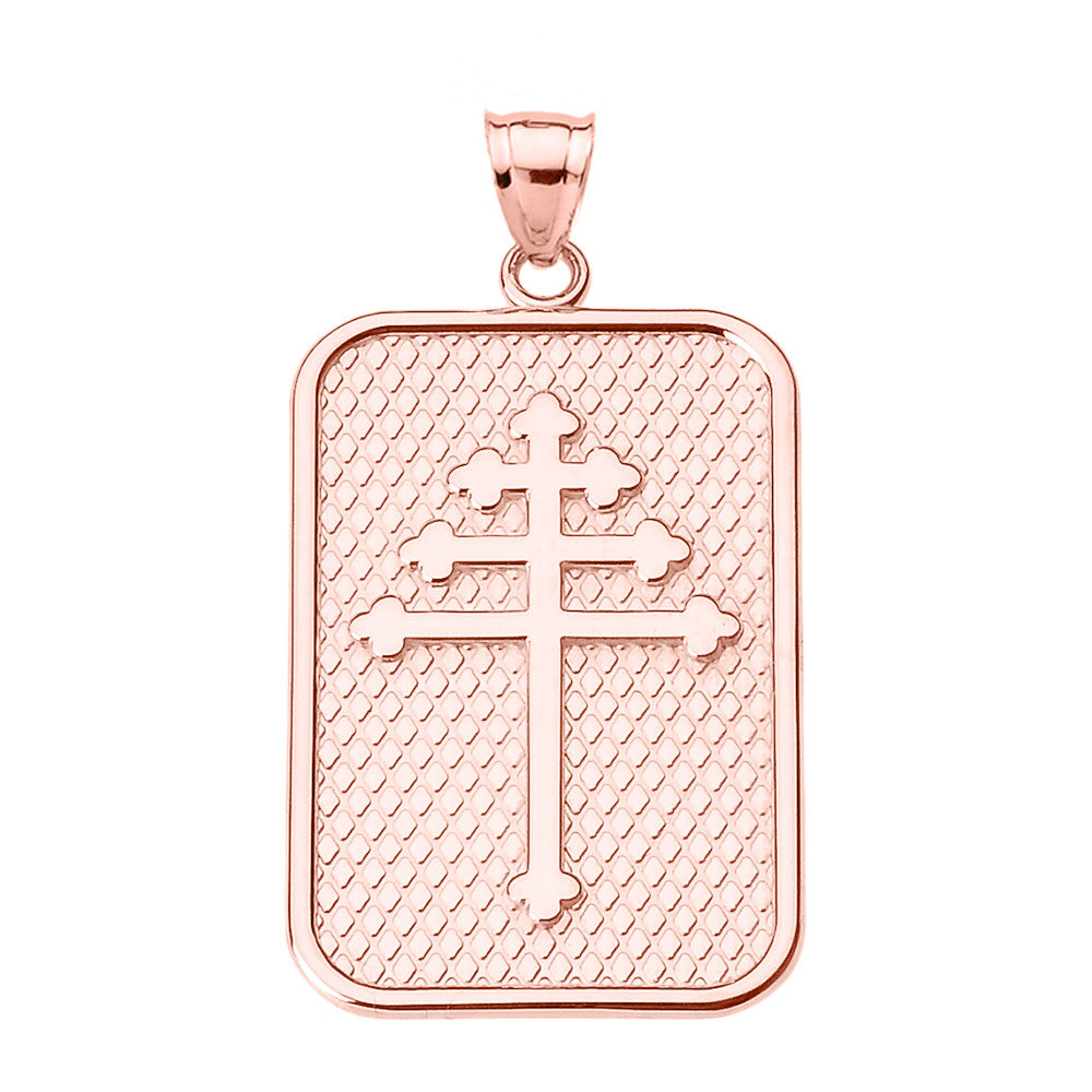 Gold Maronite Cross Pendant Necklace, view 5