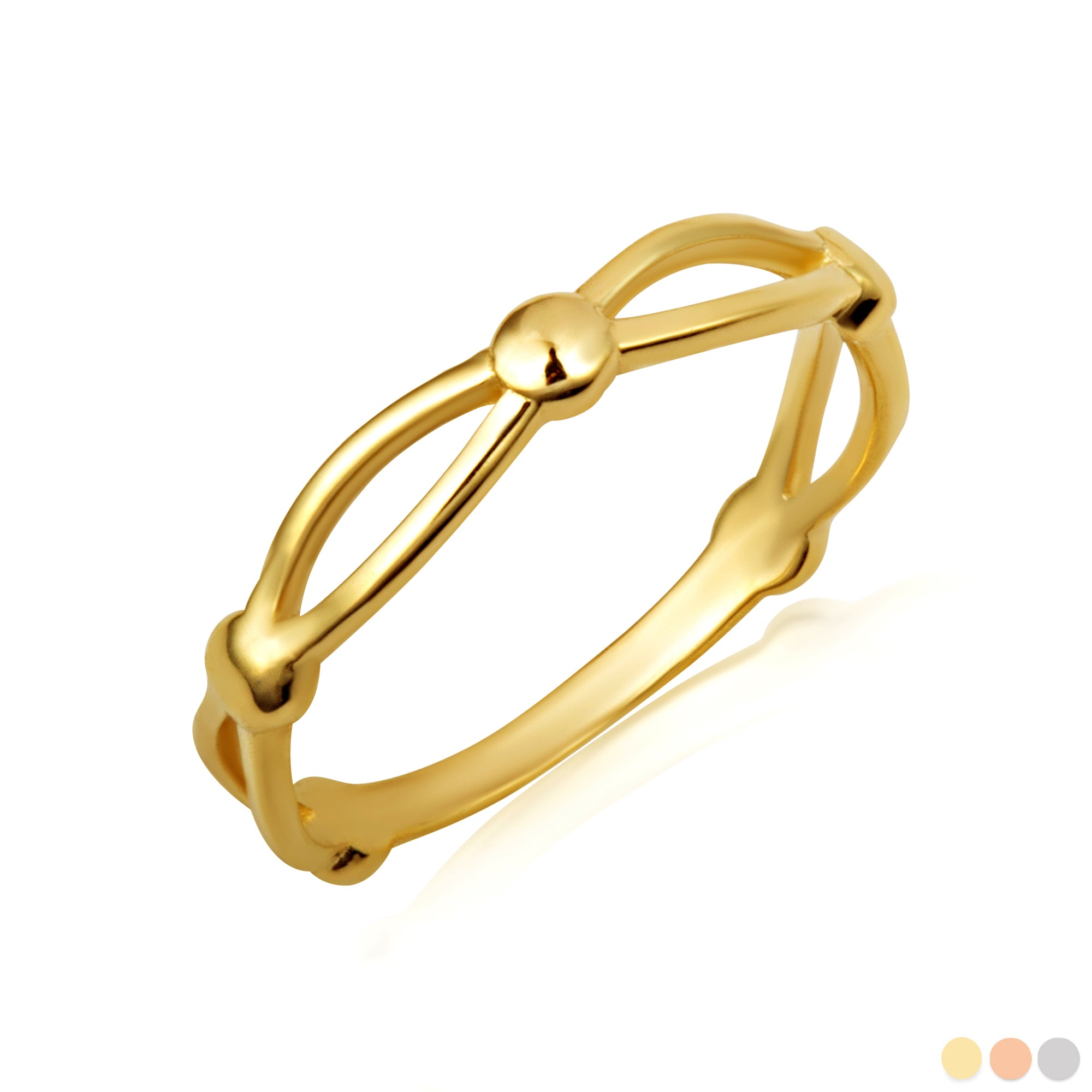 Gold Marquise and Round Eternity Band Ring