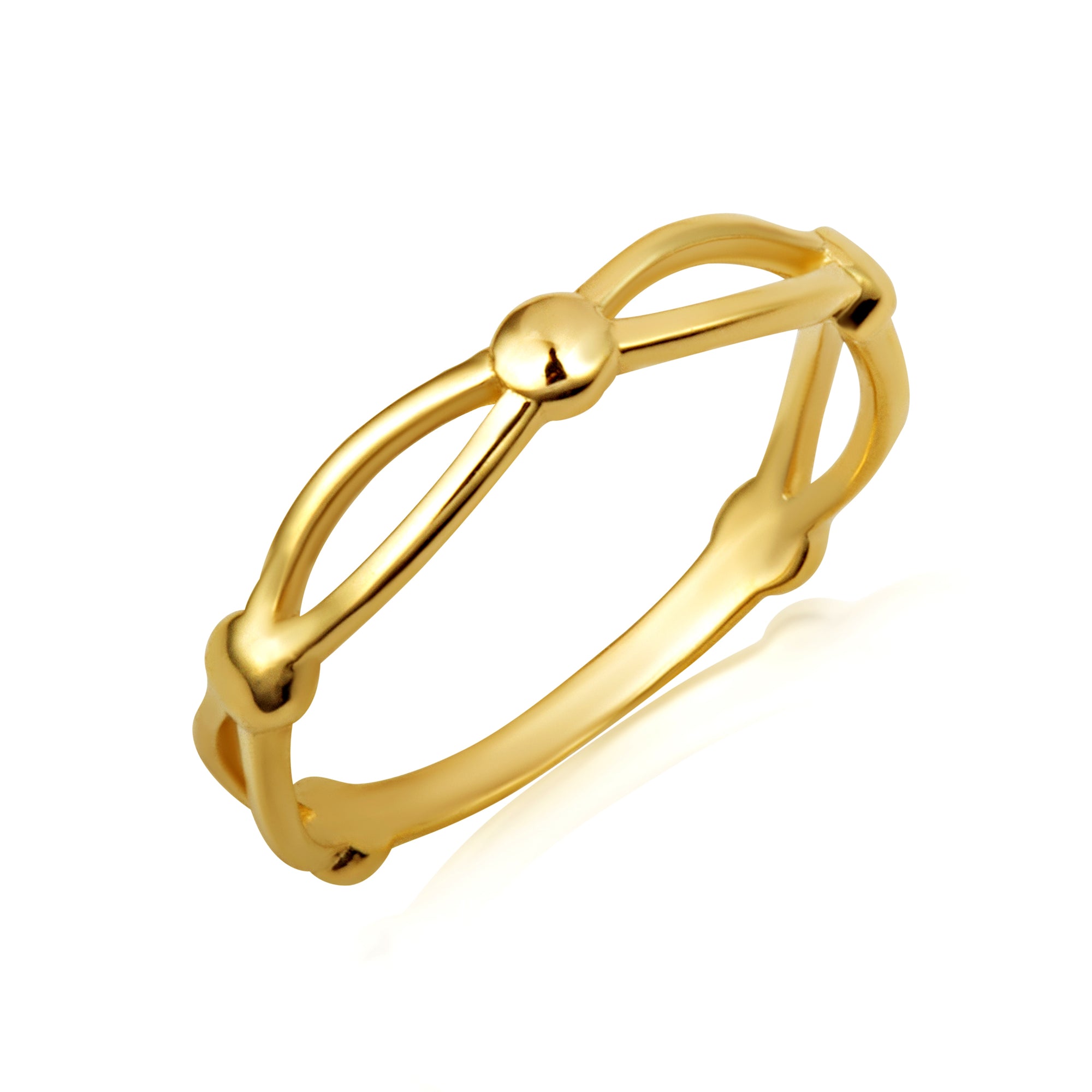 Gold Marquise and Round Eternity Band Ring, view 5