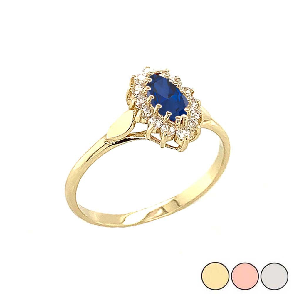 Gold Marquise Cut Genuine Sapphire Gemstone Halo Engagement Ring