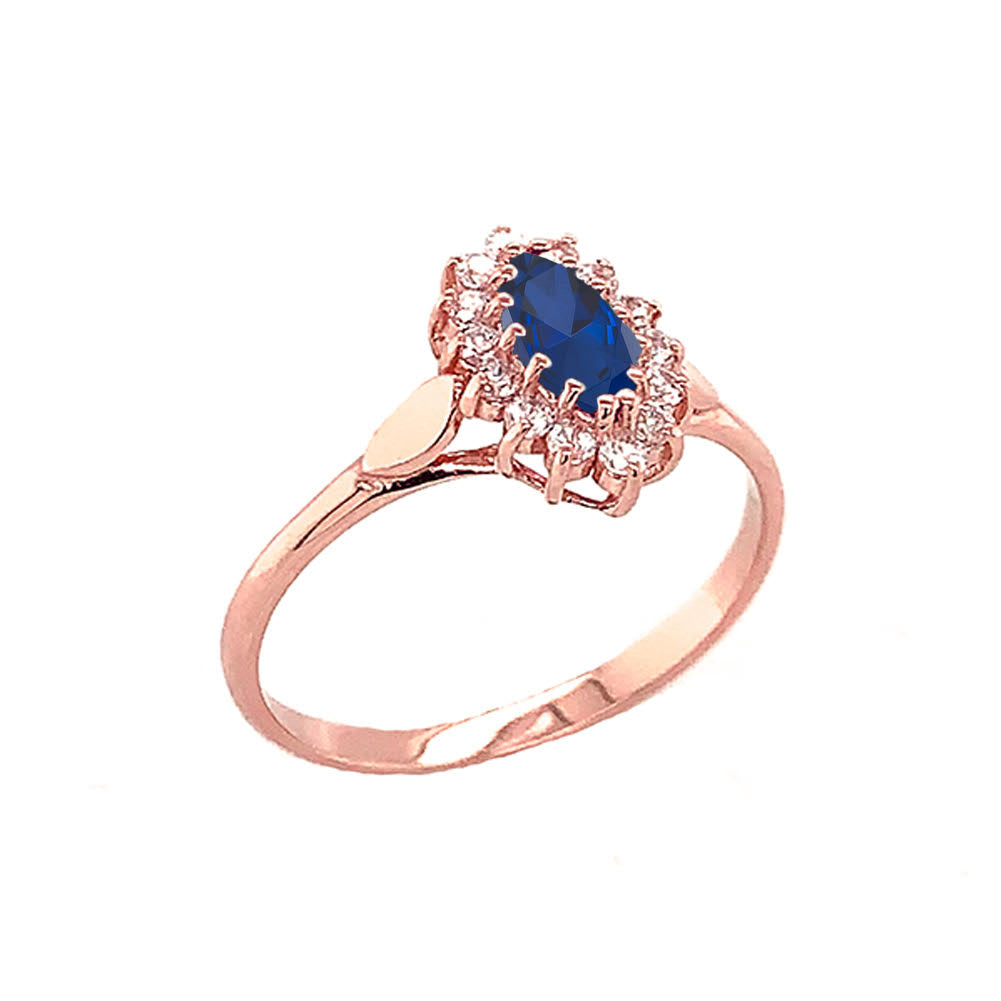 Gold Marquise Cut Genuine Sapphire Gemstone Halo Engagement Ring, view 2