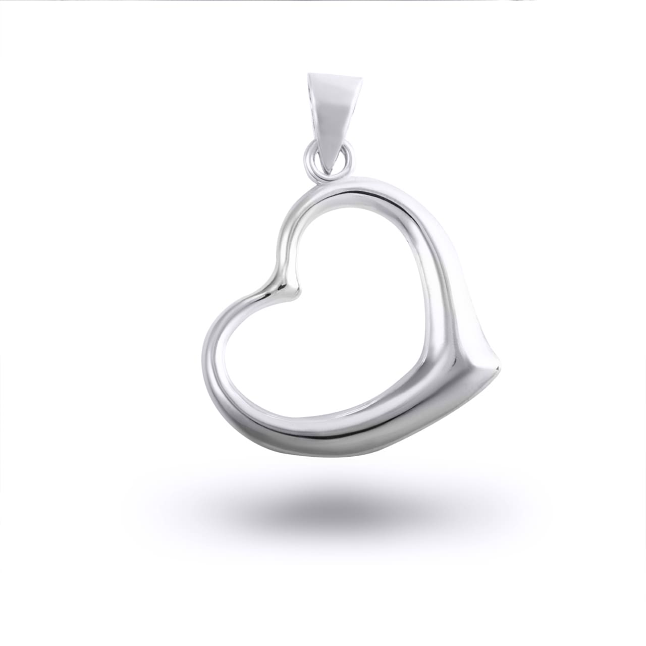 Gold Medium Curved Heart Pendant Necklace, view 3