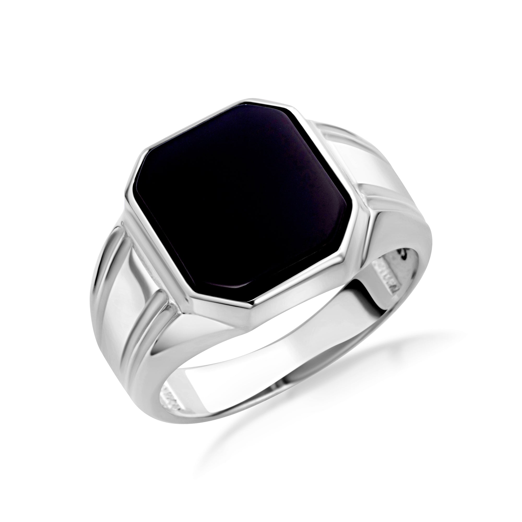 Gold Men’s Black Onyx Ring, view 4