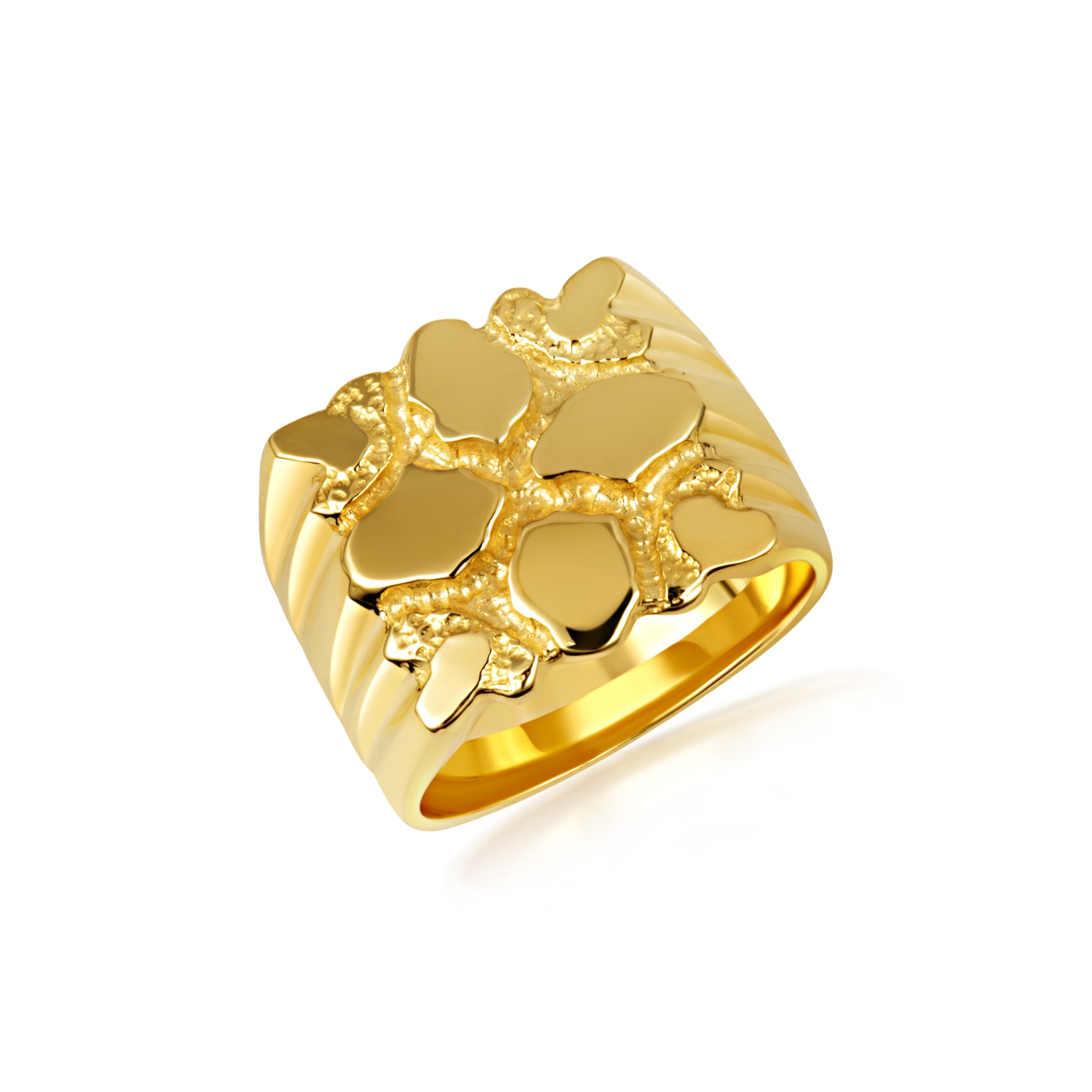 Gold Men's Bold and Beautiful Prism Nugget Ring